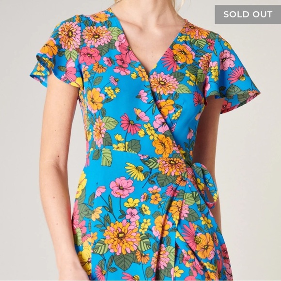 SUGARLIPS Twiggy Floral Lunar Maxi Wrap Dress Sz Small BOHO Flirty NWT - Picture 7 of 8